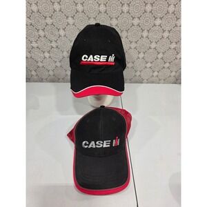 2- Case IH Red Black Trucker Hat Mesh Cap Embroidered‎ Logo One Size Fits All